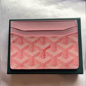 Goyard Pink and Cream Card Holder